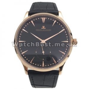 Typical Swiss Black Dials And Rose Gold Cases Jaeger-LeCoultre MASTER ULTRA THIN Copy Watches UK