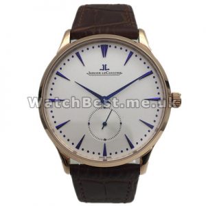 Male Rose Gold Cases And Brown Straps UK Jaeger-LeCoultre MASTER ULTRA THIN Replica Watches