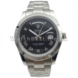 Classic Black Dials UK Rolex Day-Date II Replica Watches With Sturdy Steel Cases