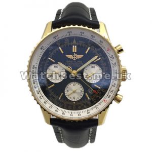 Popular Black Crocodile Straps Breitling Navitimer Fake Watches With Black Dials Sale