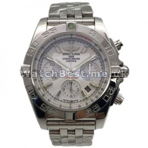 Classic White Dials Male Breitling Avenger Copy Watches With Silver Steel Cases And Bracelets