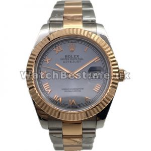 Valuable Rose Gold  Steel Cases Rolex Datejust II Copy Watches With Light Blue Dials For Men