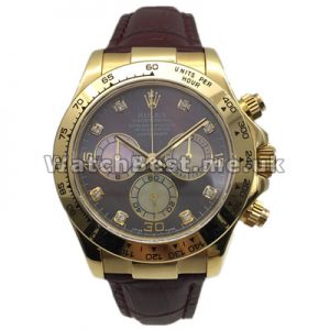 Shiny Diamond Indexes Rolex Daytona Copy Watches With Black Dials And Yellow Gold Cases