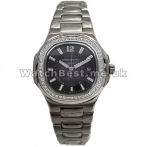 Swiss Sturdy Steel Bracelets Patek Philippe Nautilus Fake Watches With Blue Dials Sale