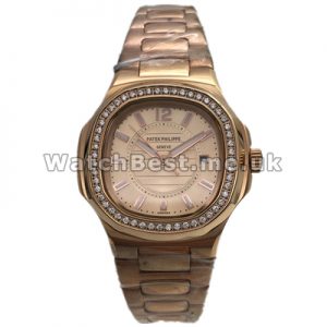 Delicate Gold Dials And Rose Gold Steel Bracelets Patek Philippe Nautilus Replica Watches