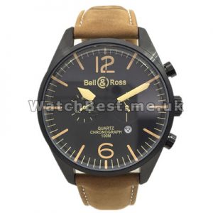 Special Swiss Black Dials Bell And Ross Vintage 126 Copy Watches With Quartz Movements Online Sale