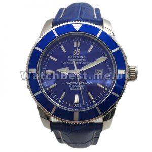 Special Blue Dials Male Breitling SuperOcean Heritage Replica Watches With Blue Crocodile Straps Online
