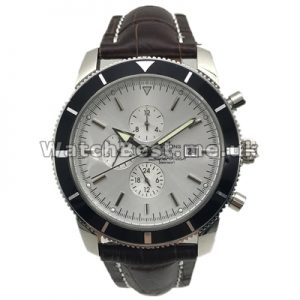 Solid Black Bezels And Steel Cases Breitling SuperOcean Heritage Replica Watches With White Dials