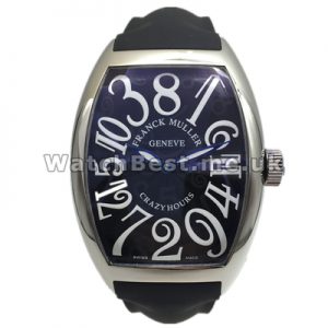 Unique Black Straps Male Franck Muller Casablanca Copy Watches With Black Dials And White Arabic Numerals