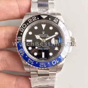 Unique Black And Blue Ceramic Bezels Rolex GMT Master II Copy Watches With Black Dials