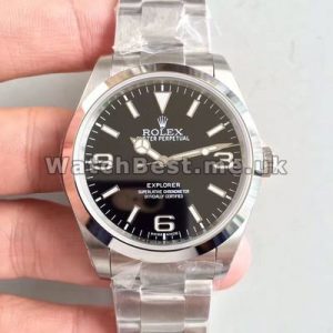 Concise Black Dials Rolex Air-King Copy Watches With 40MM Steel Cases For Men