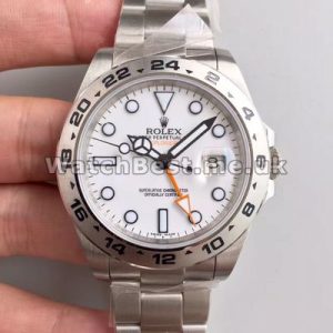 Popular Steel Bracelets Swiss Rolex Explorer II Replica Watches With White Dials Sale