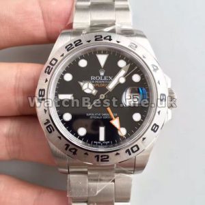 Mature Black Dials 42MM Rolex Explorer II Fake Watches With 904L Steel Bezels For Men