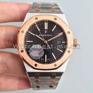 Classic Black Dials Audemars Piguet Royal Oak Fake Watches With Rose Gold Bezels Sale
