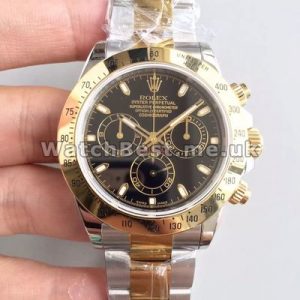 Solid Male Rolex Daytona 7750 Fake Watches With Yellow Gold  Steel Cases And Bracelets