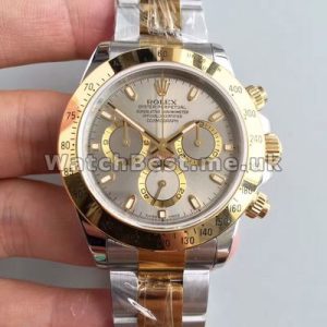 Attractive Grey Dials And Yellow Gold  Steel Bracelets Rolex Daytona 7750 Copy Watches For Men