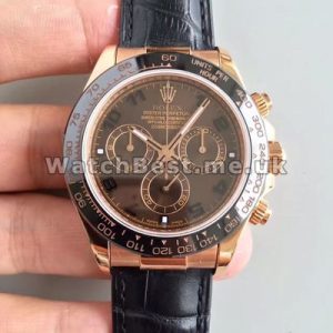 Exquisite Rose Gold Cases Male Coffee Dials Rolex Daytona 7750 Copy Watches Sale