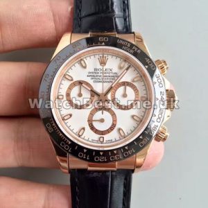 Functional White Dials And Rose Gold Cases Male Rolex Daytona 7750 Fake Watches