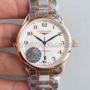 Modern Rose Gold  Steel Cases Longines Master Collection Replica Watches With Blue Hands For Men