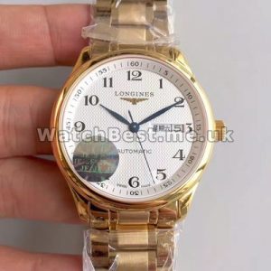 Functional White Dials And Gold Cases Longines Master Collection Copy Watches For Men
