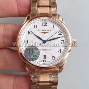 Appealing White Dials Longines Master Collection Fake Watches With Rose Gold Cases And Bracelets