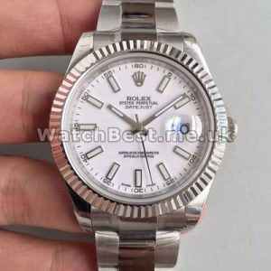 Classic Male Steel Cases 41MM Rolex Datejust II Fake Watches Sale With White Dials