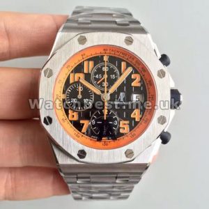 Distinctive Orange Arabic Numerals Male 42MM Audemars Piguet Royal Oak Offshore Replica Watches With Black Dials