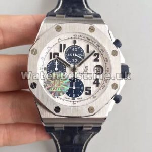 Comfortable Blue Crocodile Straps Audemars Piguet Royal Oak Offshore Fake Watches Online With Blue Sub-dials