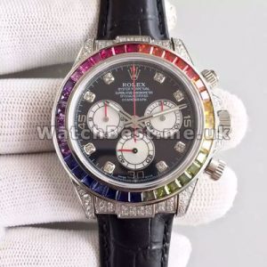Brilliant Male Steel Cases Set Auger Rolex Daytona Fake Watches With Swiss Valjoux 7750 Movements