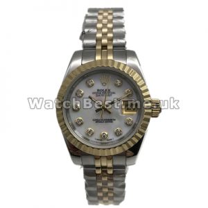 Popular Swiss Automatic Movements Female Rolex Datejust Fake Watches With Gold  Steel Cases