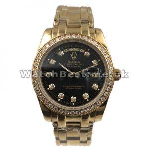 Valuable Male Automatic Movements Rolex Pearlmaster Replica Watches With Diamond Indexes And Bezels Set Auger