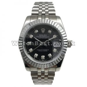 Appropriate 31MM Steel Cases Rolex Datejust Fake Watches Onlone Sale With Black Dials