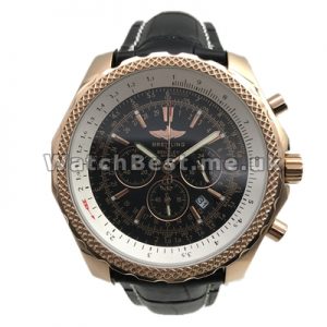 Hale Swiss Black Dials Breitling Bentley Motors Fake Watches For Men With Rose Gold Steel Cases
