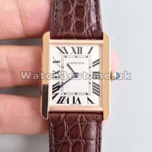 Attractive Quartz Movements And Rose Gold Steel Cases Cartier Tank Solo Copy Watches Sale