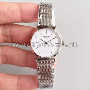 Concise Black Indexes And White Dials Longines La Grande Classique Copy Watches For Ladies With Steel Cases