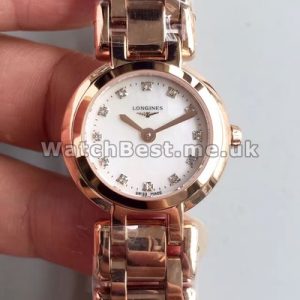 Superior 26MM Rose Gold Steel Bracelets And Cases Longines Primaluna Replica Watches Sale For Women