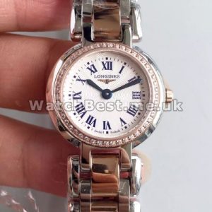 Distinctive Rose Gold  Steel Cases Set Auger Longines Primaluna Fake Watches For Women With White Dials