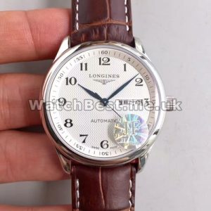 Classic Steel Cases Longines Master Collection Copy Watches For Men With Brown Crocodile Straps