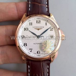 Cool Male 38.5MM Rose Gold Steel Cases Longines Master Collection Replica Watches With White Dials