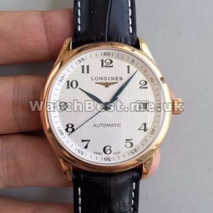 Popular Male Black Crocodile Straps Swiss 38.5MM Longines Master Collection Fake Watches With Automatic Movements