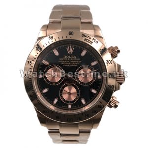 Valuable Swiss Automatic Movements Male Rolex Daytona Replica Watches With Rose Gold Steel Bracelets
