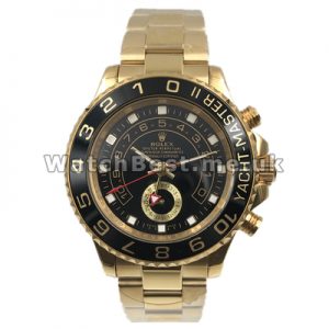 Glorious Gold Steel Bracelets Rolex Yacht-Master II Replica Watches For Men With Automatic Movements