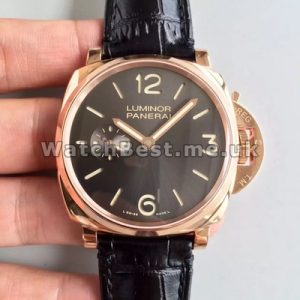 Luxury Male Rose Gold Steel Cases 42MM Panerai Radiomir PAM00439 Fake watches With Black Dials Online