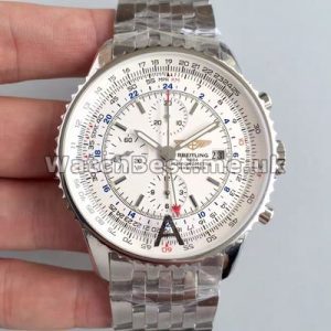 Perfect Breitling Navitimer 7750 Fake Watches For Men With White Dials And Steel Bracelets