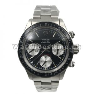 40MM Retro Male Swiss Automatic Movements Rolex Daytona Replica Watches With Black Dials