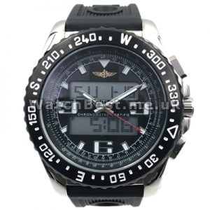 Cool Black Bezels And Black Dials Male Breitling Airwolf Raven Copy Watches With Quartz Movements