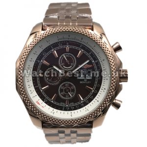 Distinctive Swiss Male Coffee Dials Breitling Bentley GT Replica Watches With Rose Gold Steel Cases