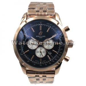 Popular Rose Gold Steel Cases Breitling Transocean Chronograph Fake Watches For Men With Automatic Movements