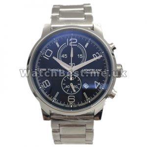 Charming Male 43MM Steel Cases Montblanc The Time Traveler Copy Watches With Black Dials Sale Online