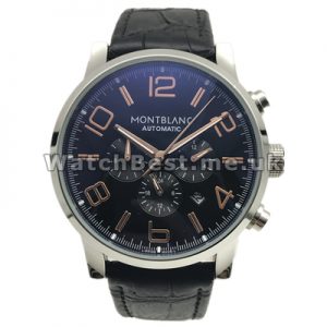 Helpful Arabic Numerals And Black Dials Male Montblanc The Time Traveler Fake Watches With Steel Cases